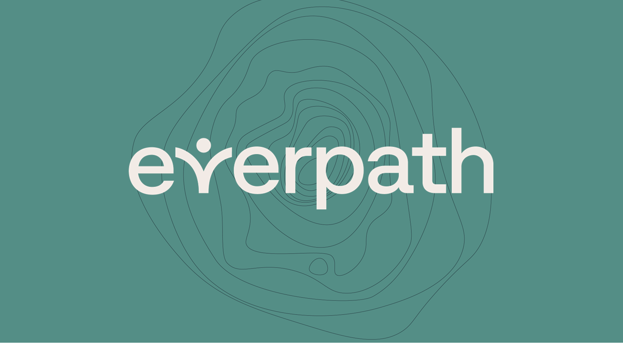 Everpath logo on green countours